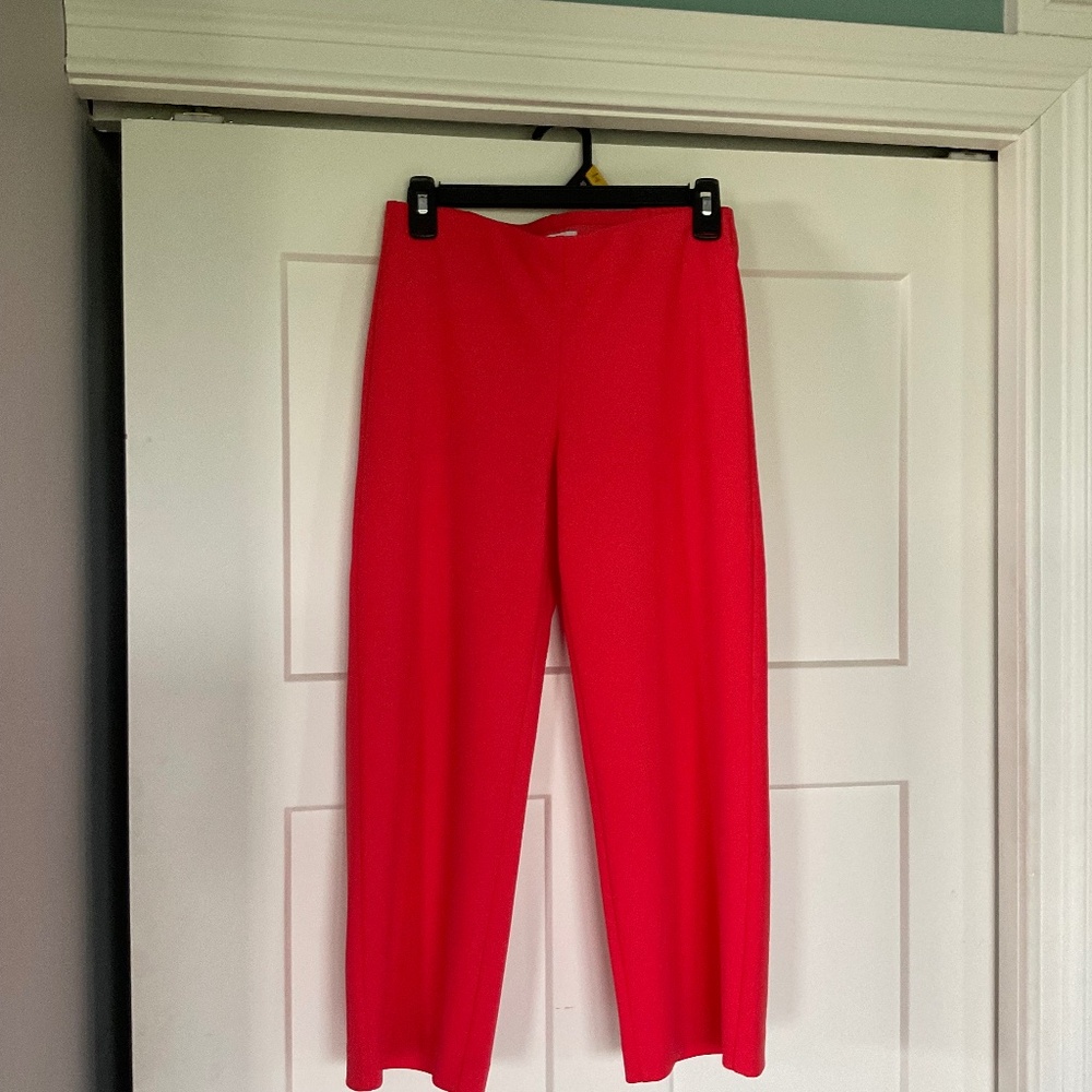LOFT Orange Coral wide leg capris pull on ankle pants size XXSP Petite Casual